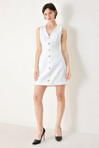 Seashell Sweetheart White Mini Dress