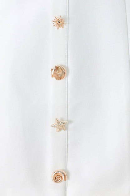 Seashell Sweetheart White Mini Dress