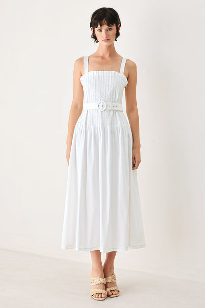 THE WEEKEND IN NANTUCKET WHITE MIDI DRESS