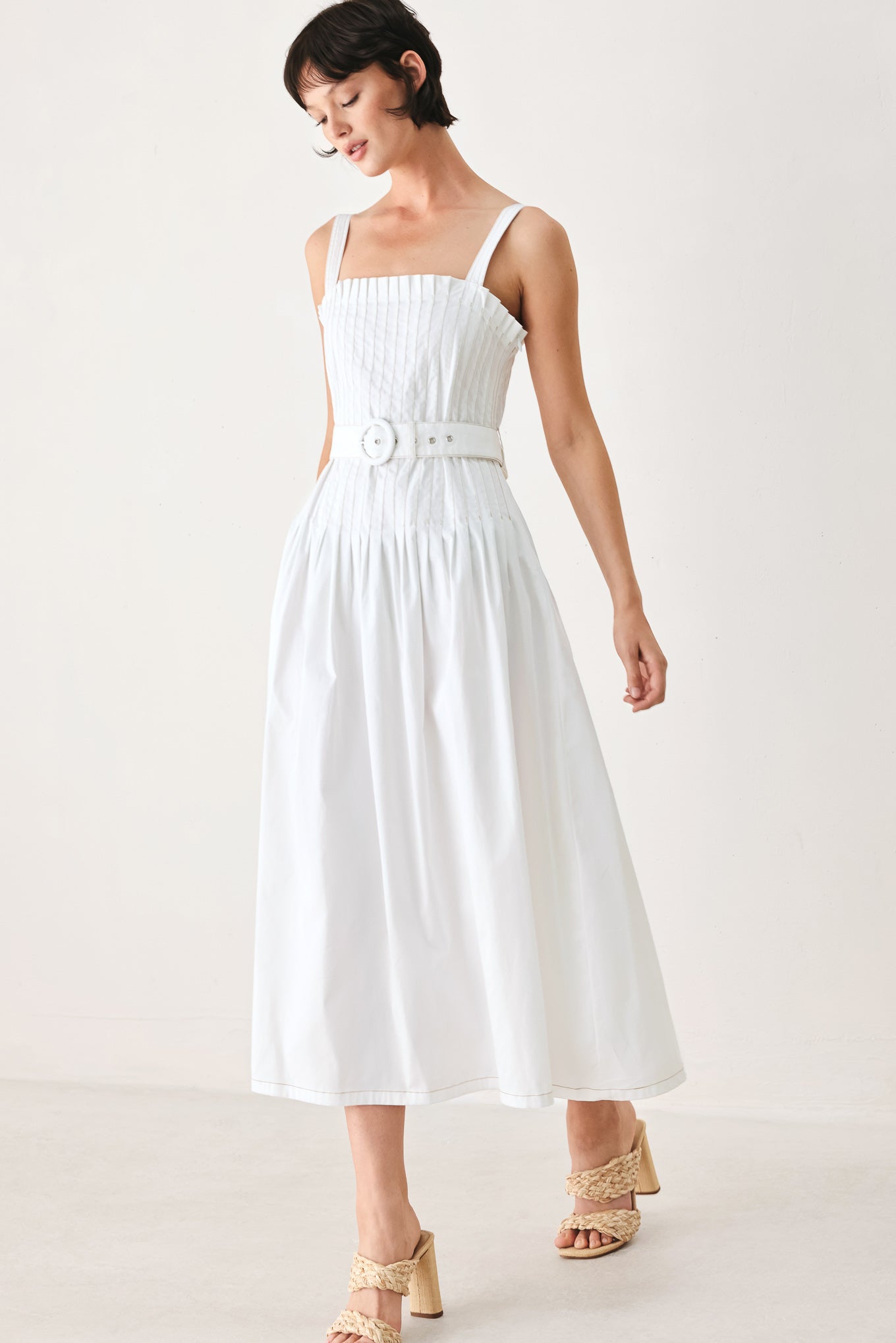 THE WEEKEND IN NANTUCKET WHITE MIDI DRESS