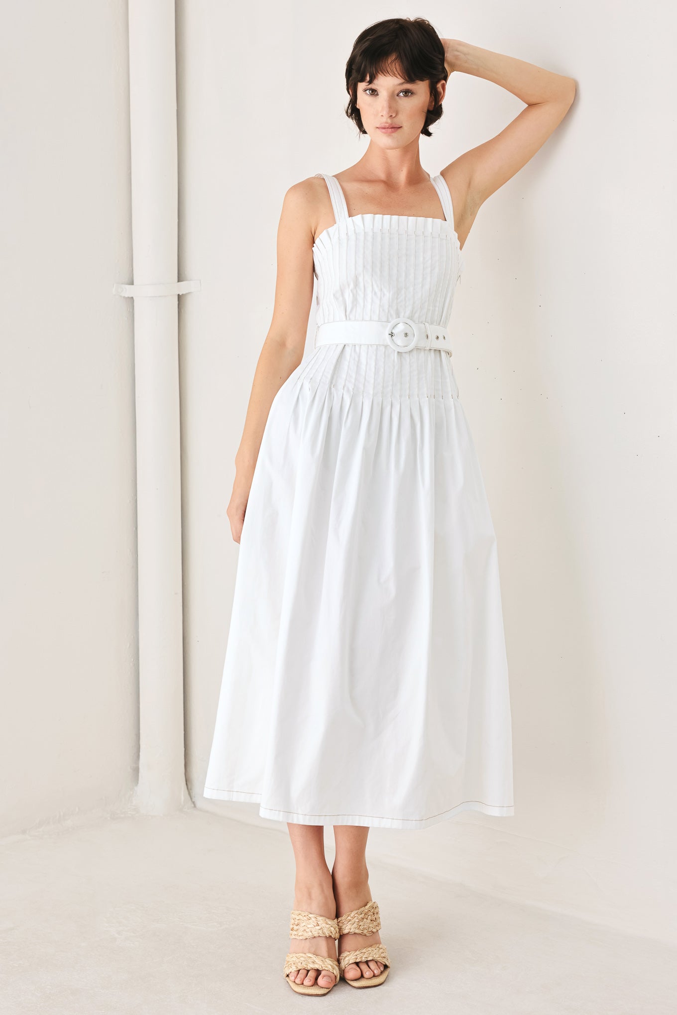 THE WEEKEND IN NANTUCKET WHITE MIDI DRESS