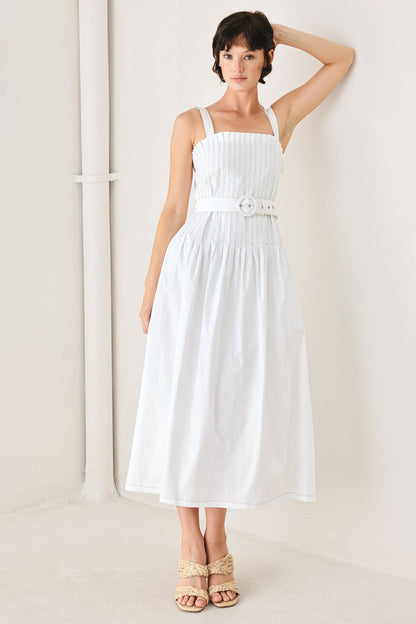 THE WEEKEND IN NANTUCKET WHITE MIDI DRESS