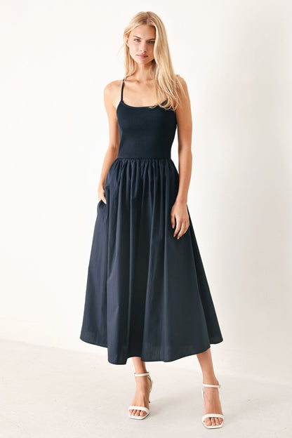 EASY BREEZE NAVY MIDI DRESS FINAL