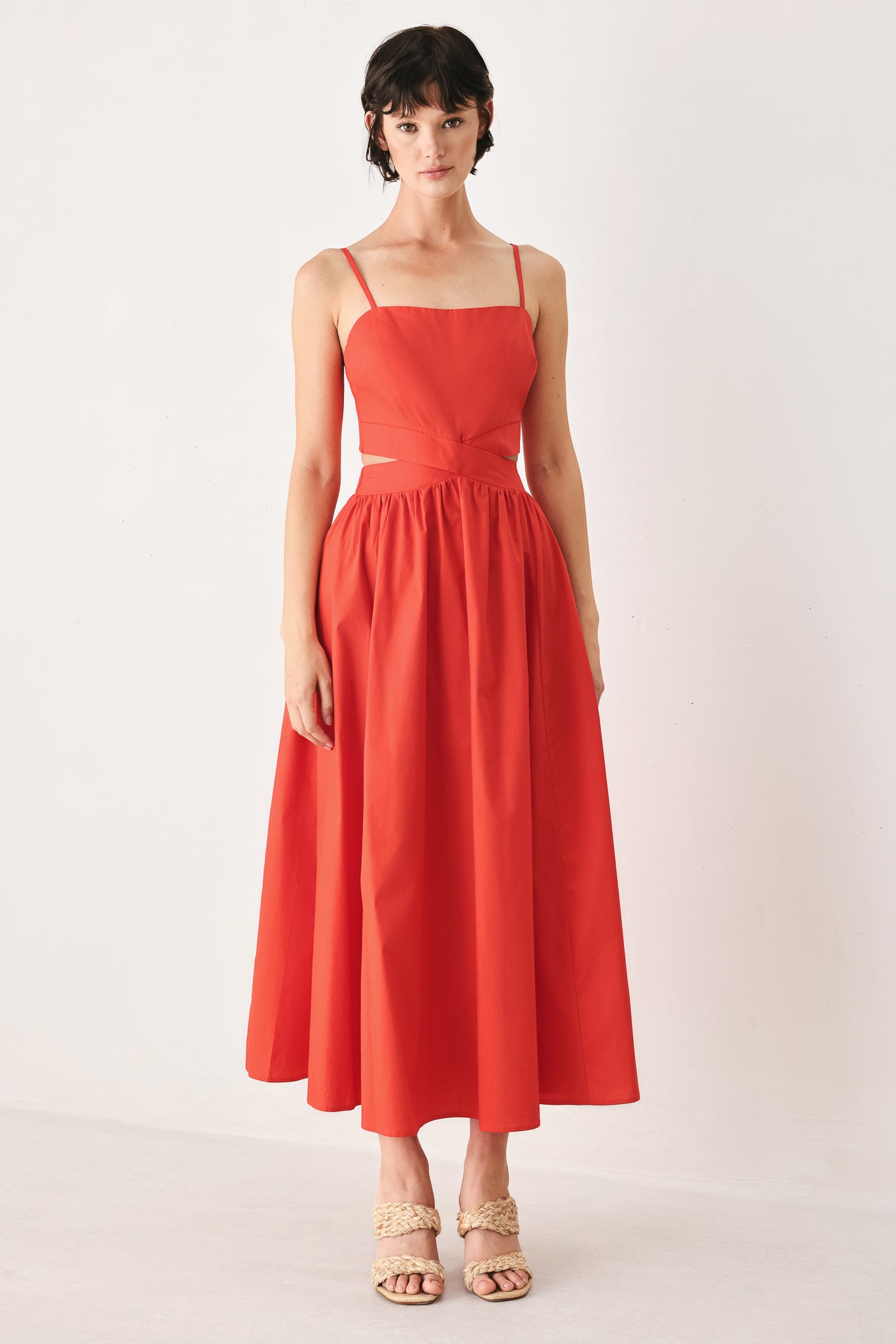 THE RIVIERA NIGHTS CUT-OUT MIDI DRESS