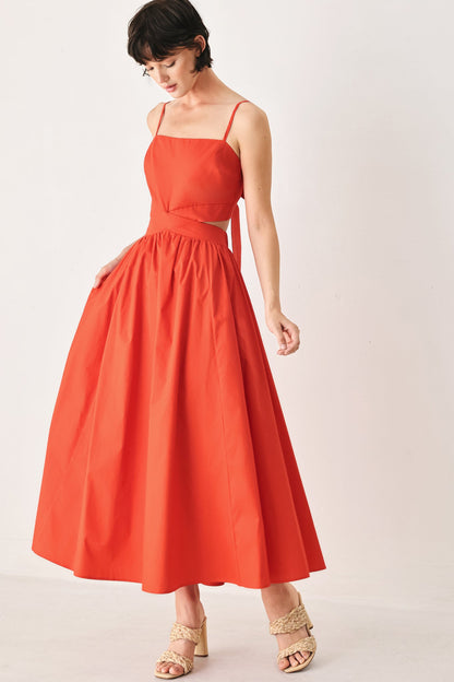 THE RIVIERA NIGHTS CUT-OUT MIDI DRESS