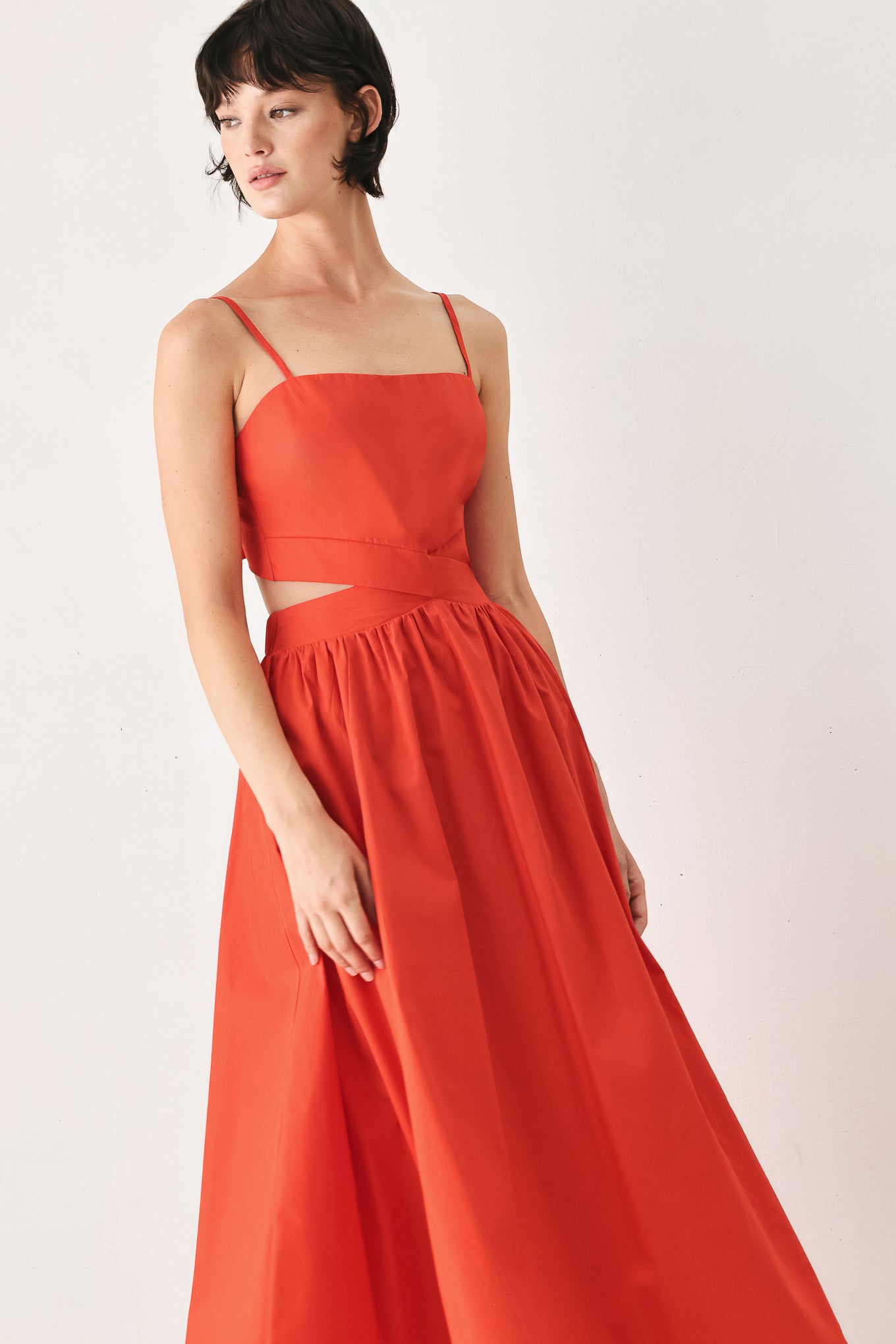 THE RIVIERA NIGHTS CUT-OUT MIDI DRESS
