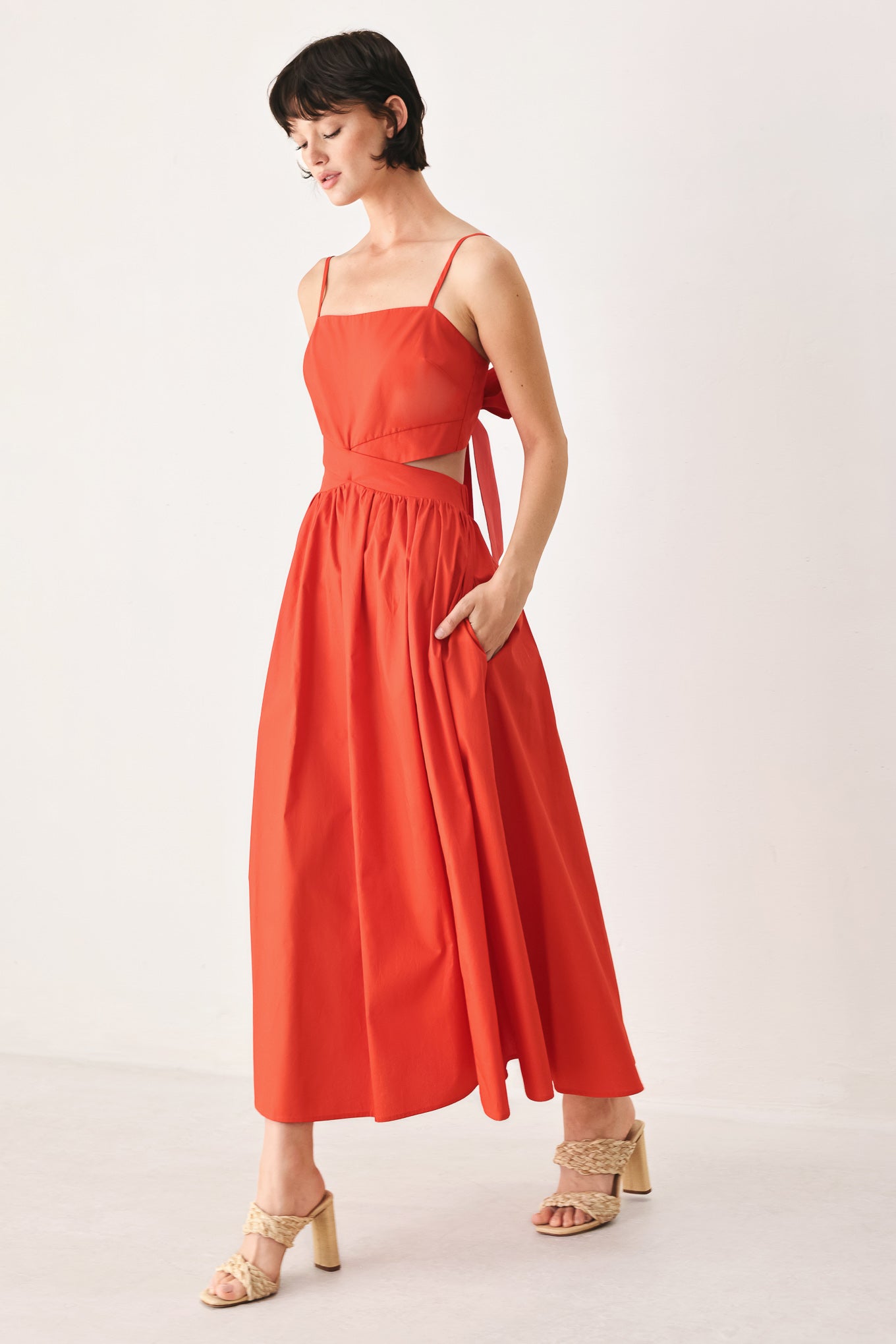 THE RIVIERA NIGHTS CUT-OUT MIDI DRESS