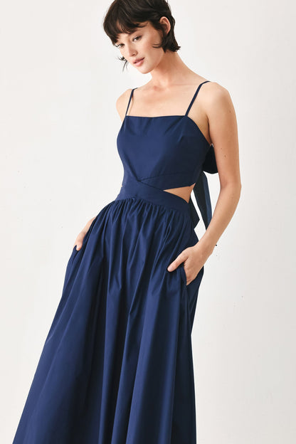 THE RIVIERA NIGHTS CUT-OUT MIDI DRESS