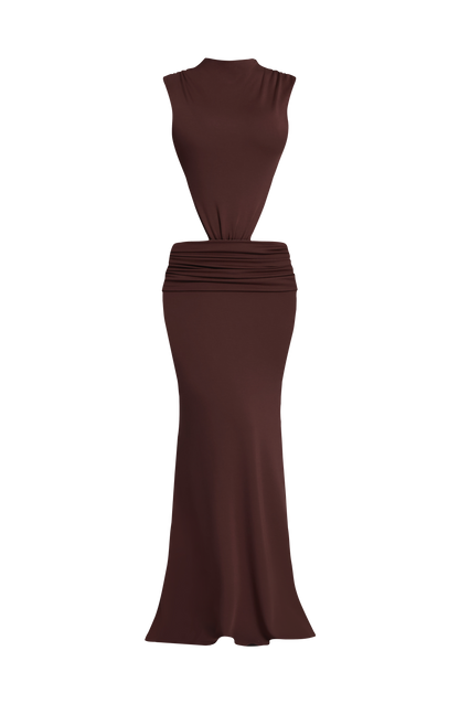 Fenella Maxi Dress Plum Brown