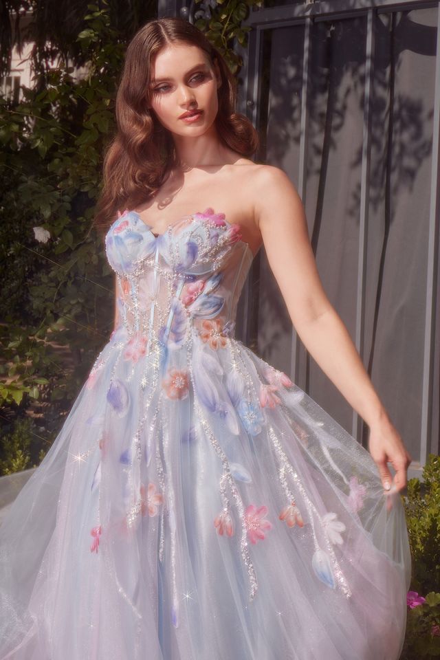 A1383 Watercolor Floral A- Gown Andrea & Leo