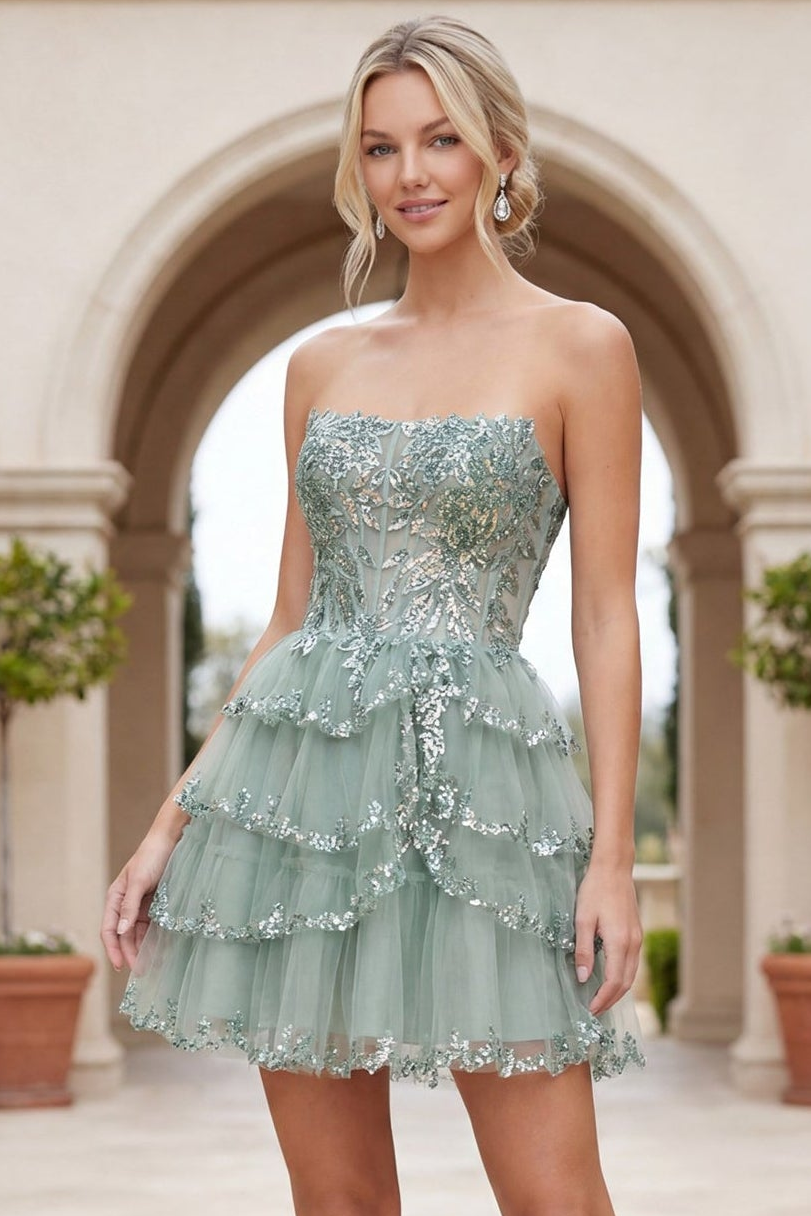 Shiloh Mini Dress Floral Sequin Homecoming Dress