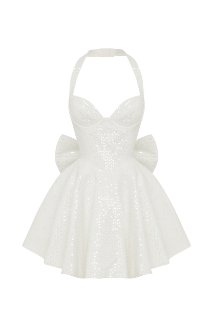 Georgette Mini Dress Ivory
