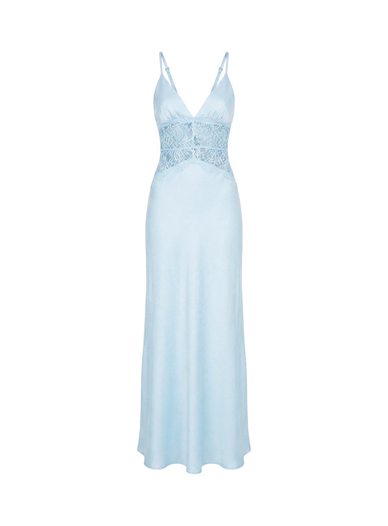 Klairee Halter Lace Maxi Dress Icy Blue