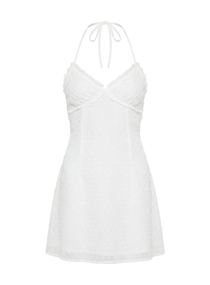 Angel Antics Halter Mini Dress White