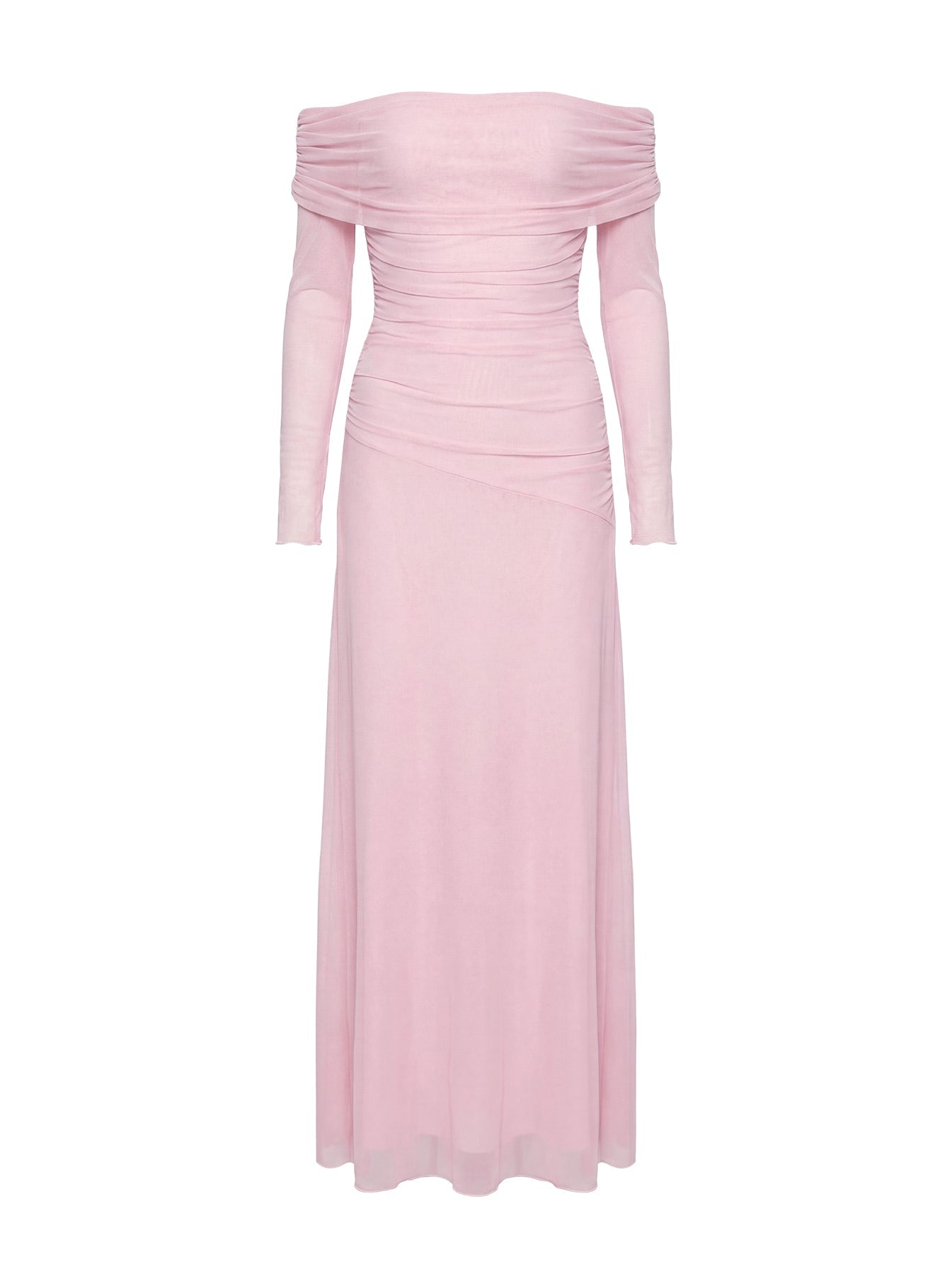 Emorissa Off Shoulder Long Sleeve Maxi Dress Soft Pink