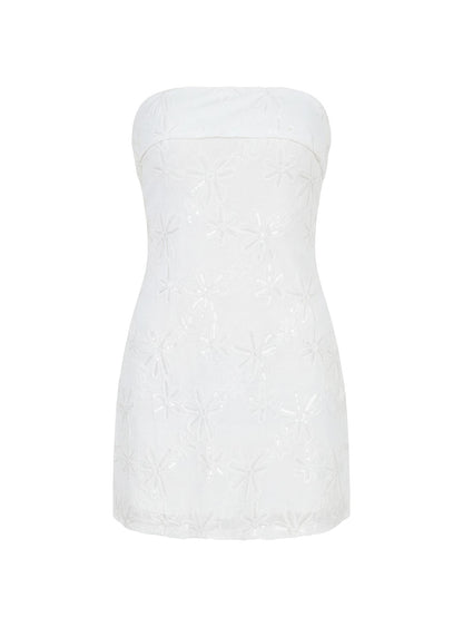 Graces Strapless Mini Dress White
