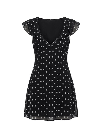 I Guess So Mini Dress Black Polka Dot