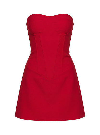 Kameila Strapless Mini Dress Red