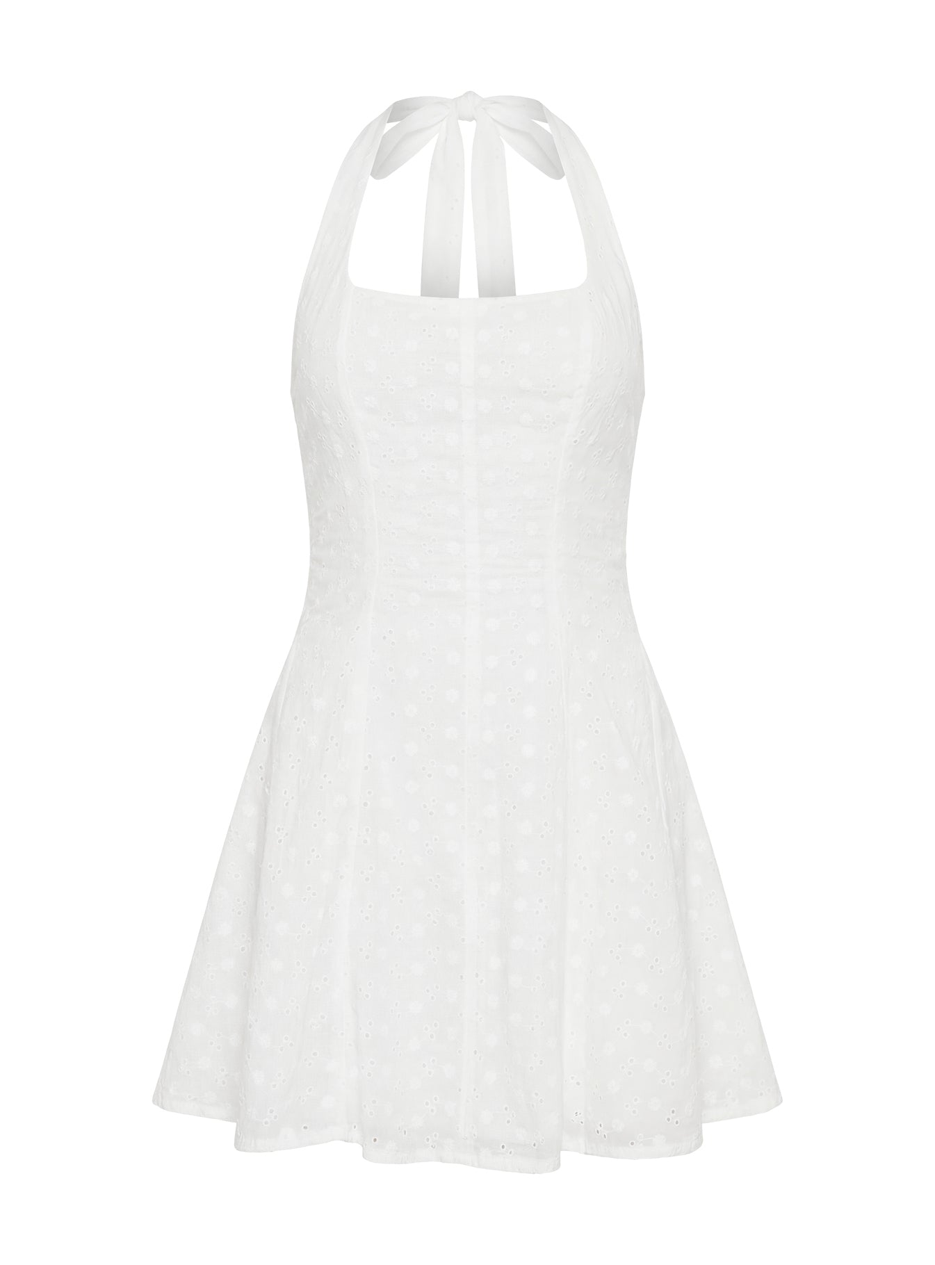 Kittee Halter Mini Dress White