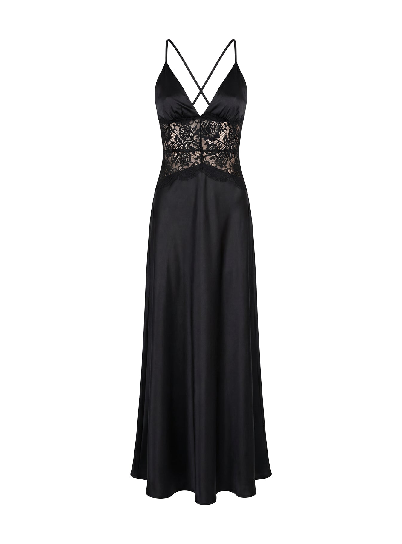 Klairee Lace Maxi Dress Black
