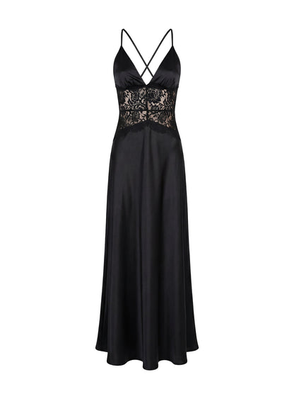 Klairee Lace Maxi Dress Black