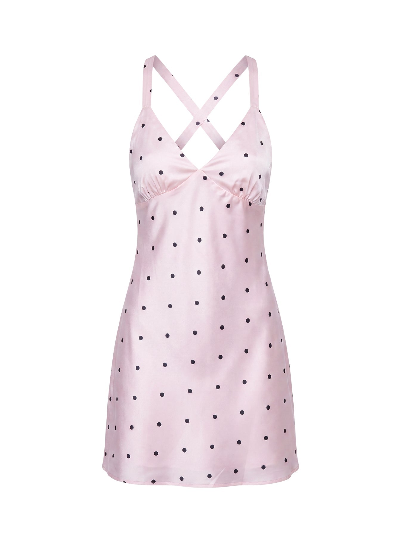 Rosabelle Satin Mini Dress Pink Polka Dot