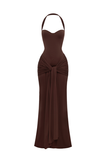 Gia Maxi Dress Plum Brown