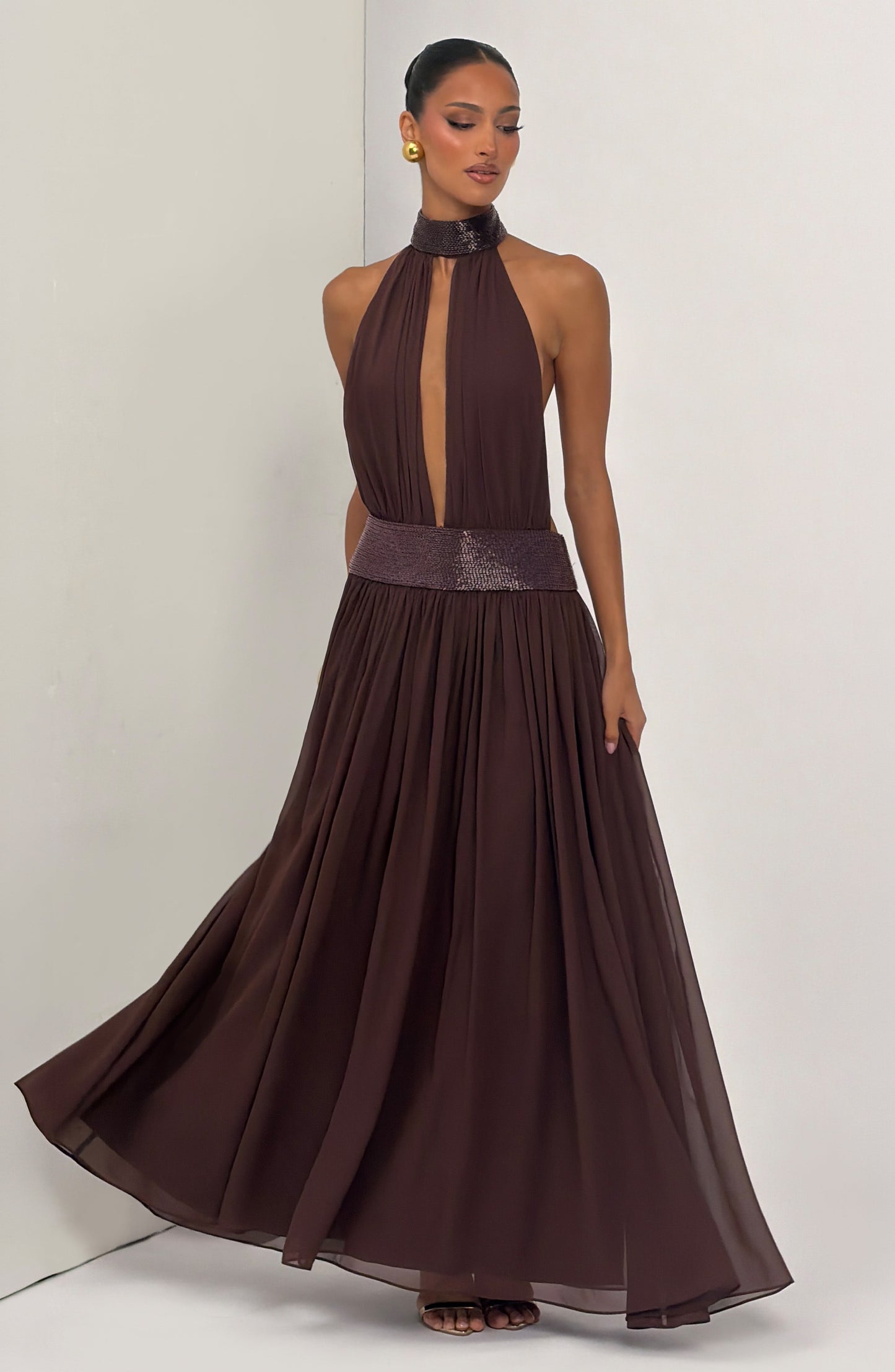 Rosalina Maxi Dress Plum Brown