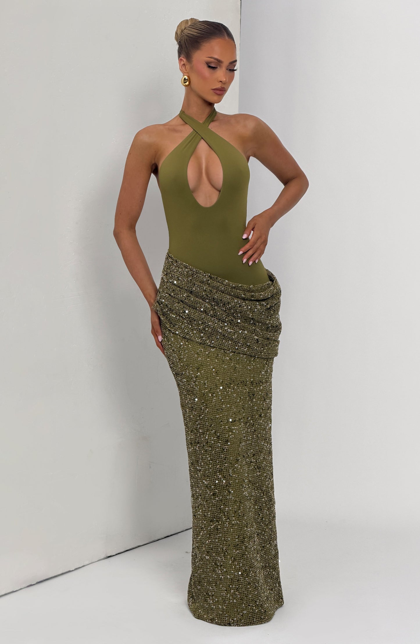 Solea Maxi Dress Deep Olive