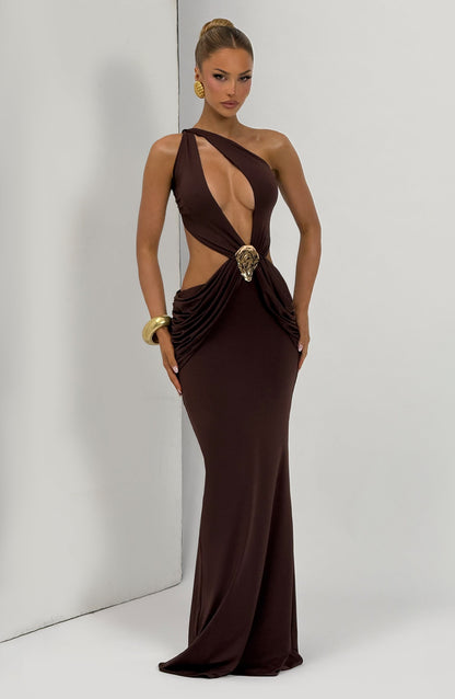 Onyx Maxi Dress Plum Brown
