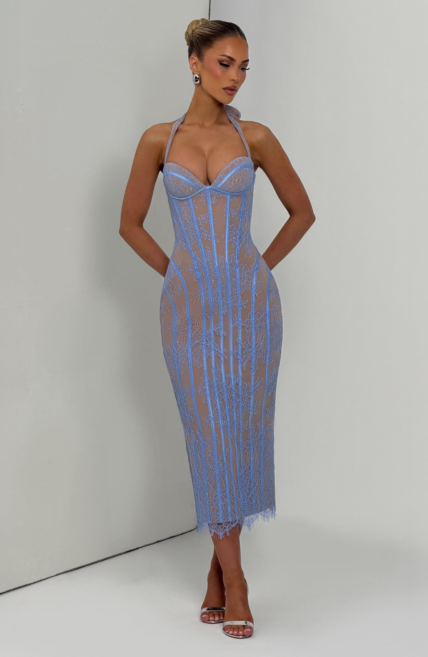 Rona Midi Dress Powder Blue
