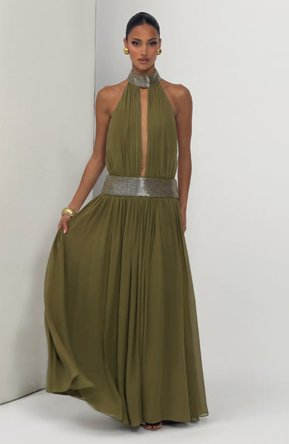 Rosalina Maxi Dress Deep Olive