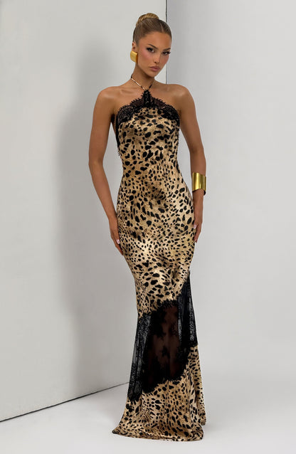 Agnetha Maxi Dress Leopard Print