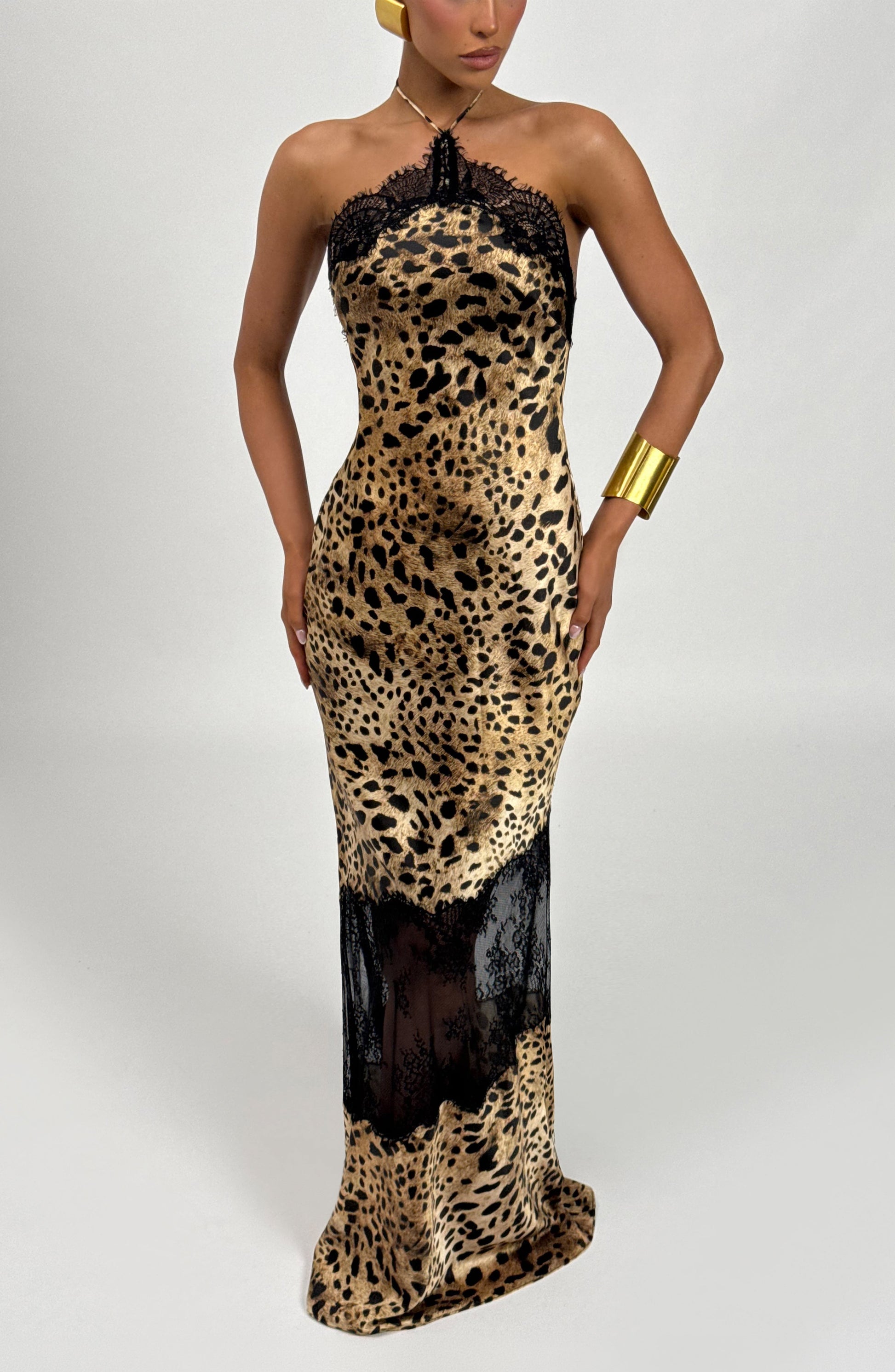 Agnetha Maxi Dress Leopard Print