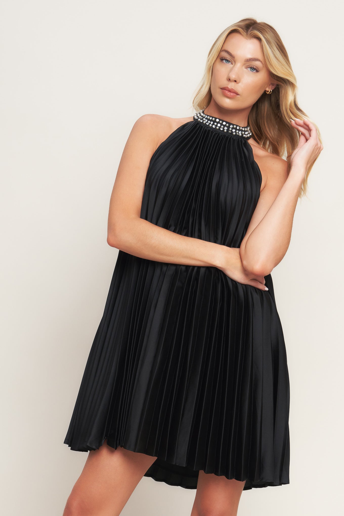 FIESTA FRIDAY PLEATED MINI DRESS