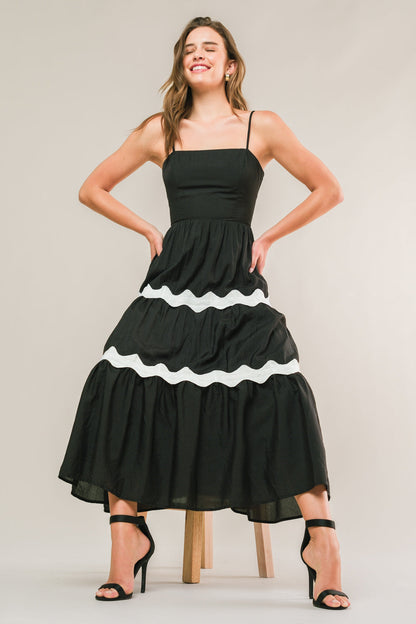 SUMMER SPRITZ RIC RAC MIDI DRESS
