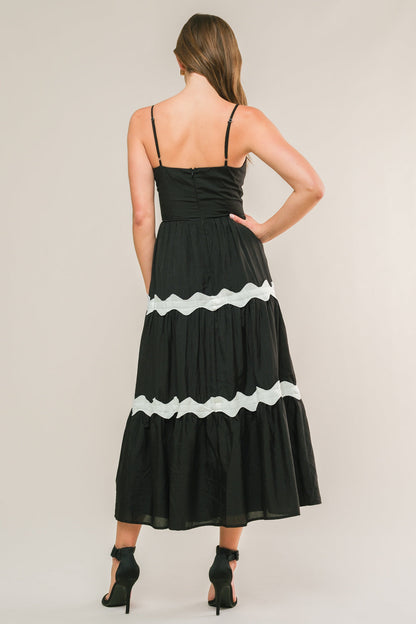 SUMMER SPRITZ RIC RAC MIDI DRESS
