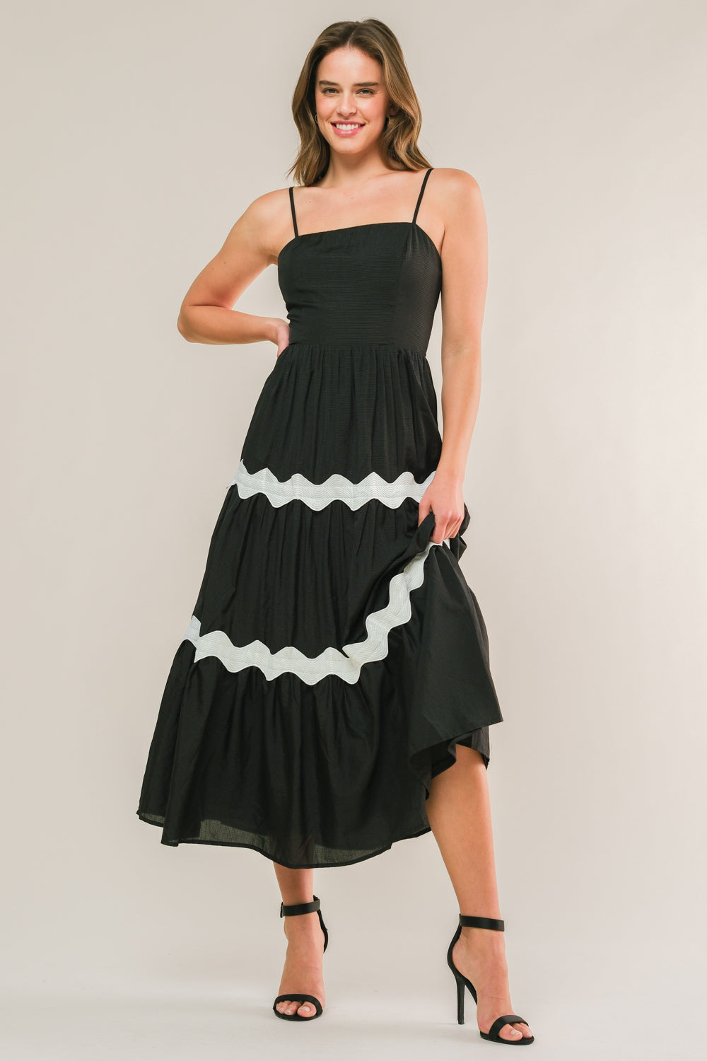 SUMMER SPRITZ RIC RAC MIDI DRESS