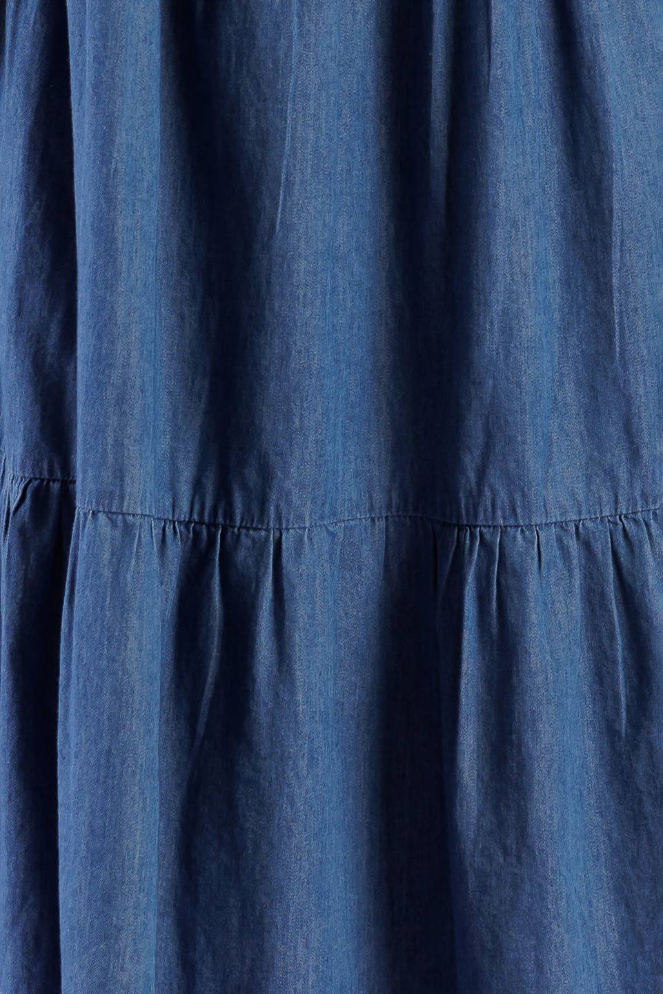 MATCH MY ENERGY BLUE CHAMBRAY MINI DRESS