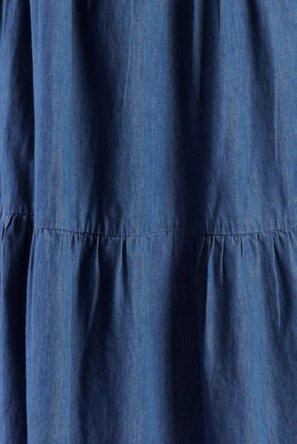 MATCH MY ENERGY BLUE CHAMBRAY MINI DRESS