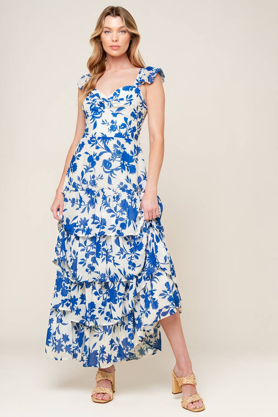 BLUEBELL MEADOWS FLORAL MAXI DRESS