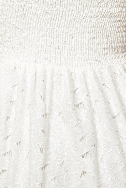 WISHING WELL STRAPLESS WHITE LACE MAXI DRESS