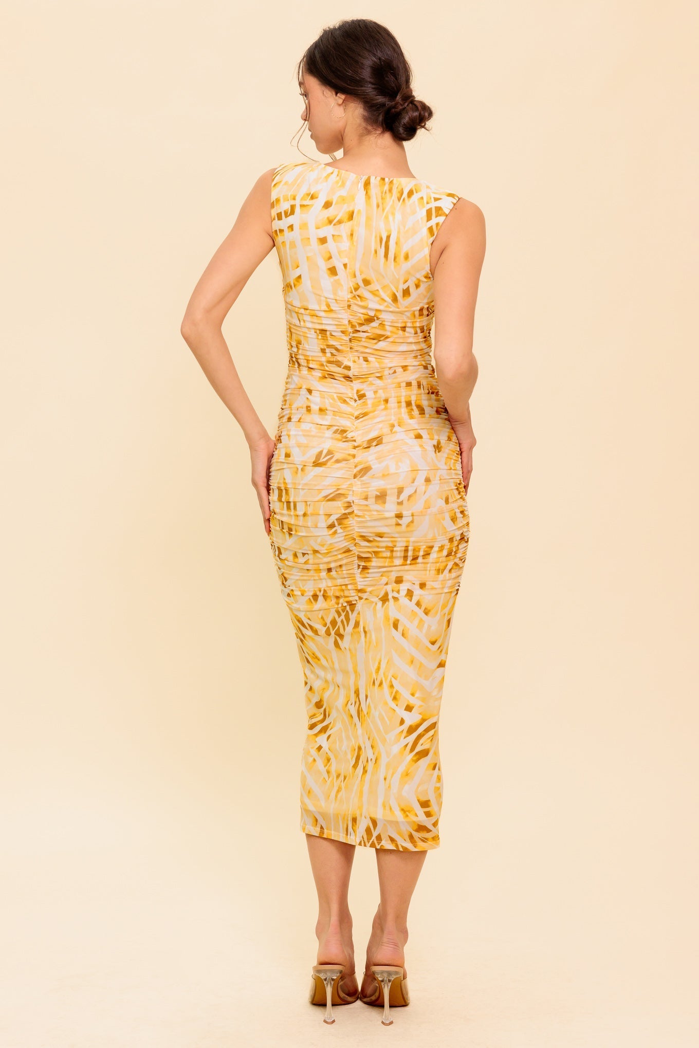 Wild As Ever Power Mesh Cheetah Print Bodycon Midi Dress