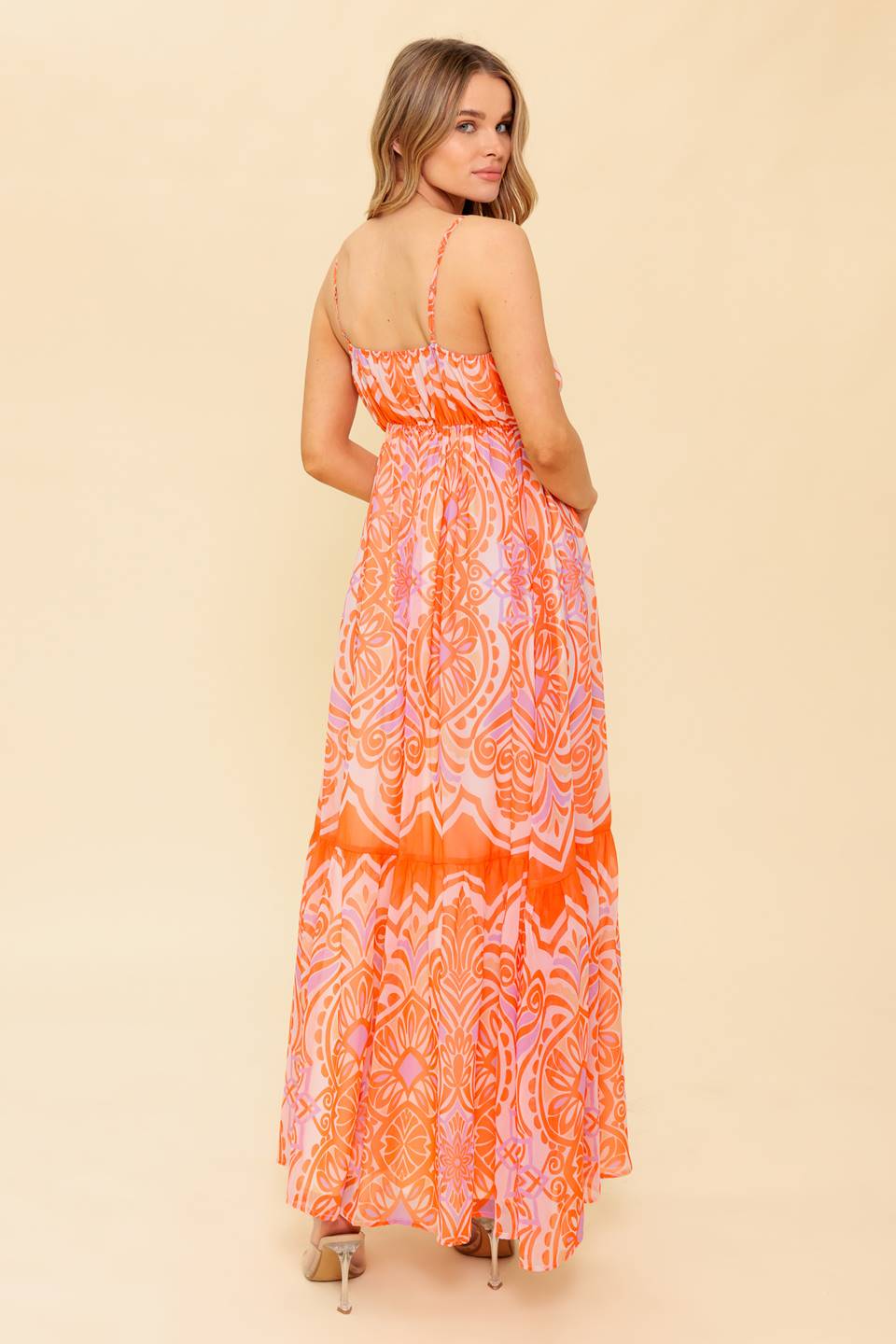 CABANA DAYDREAMS MAXI DRESS CORAL