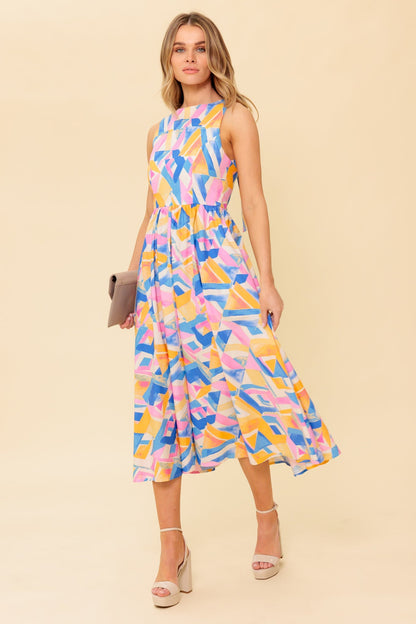 PATTON PARK MIDI DRESS POWDER BLUE & PINK