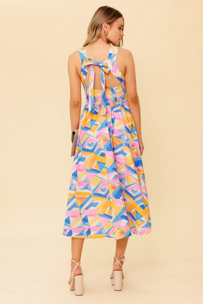PATTON PARK MIDI DRESS POWDER BLUE & PINK