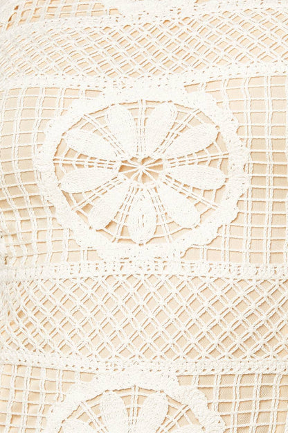 REBECCA LACE MIDI DRESS CREAM