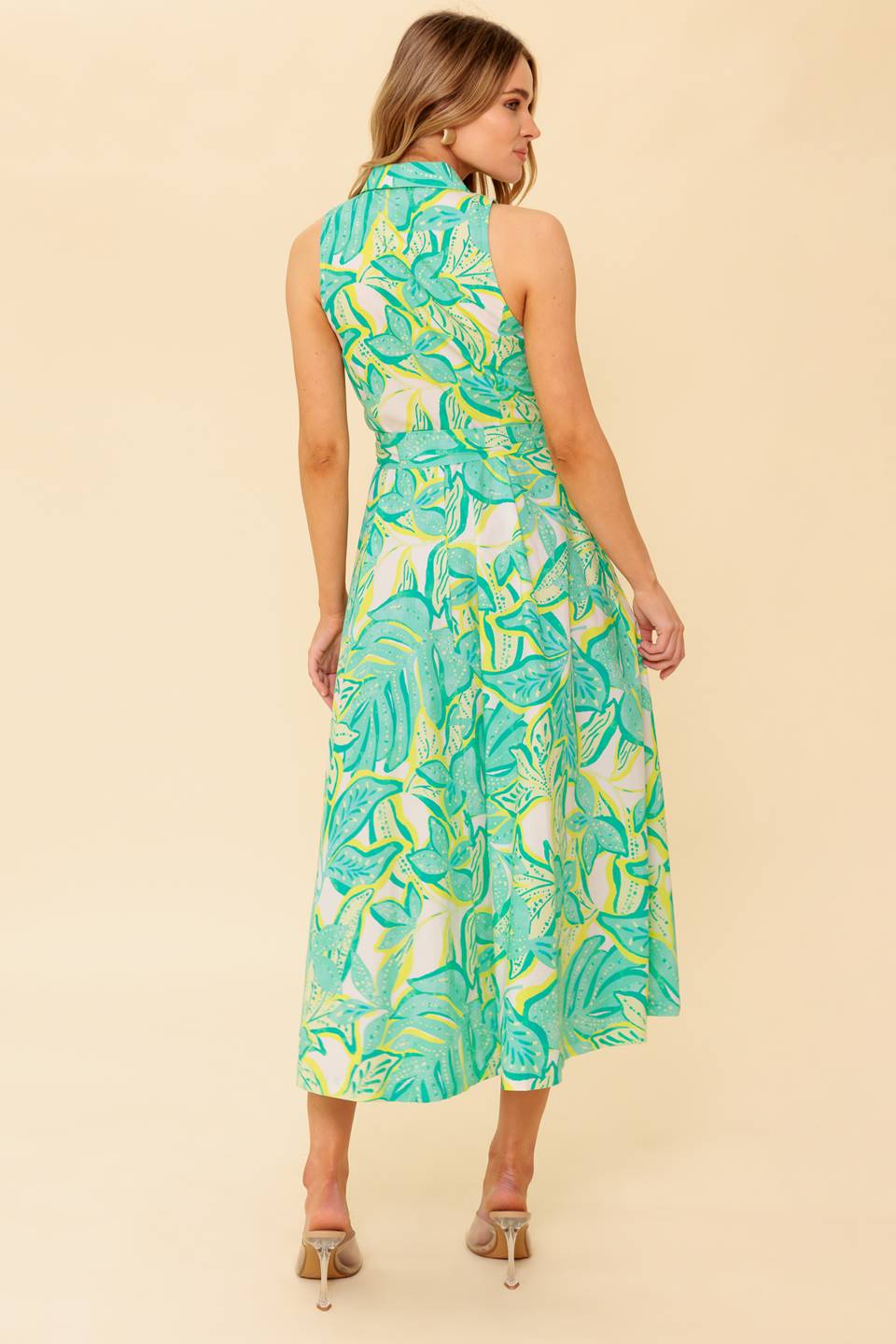 DAYS WITH YOU MIDI SHIRT DRESS GREEN FINAL
