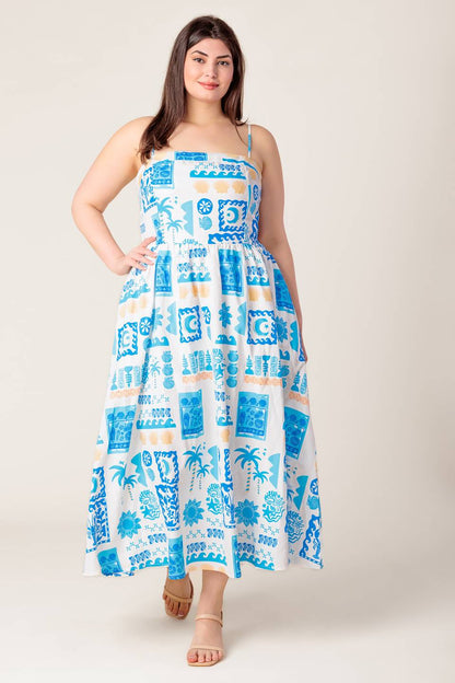 WANDER LUST MIDI DRESS BLUE