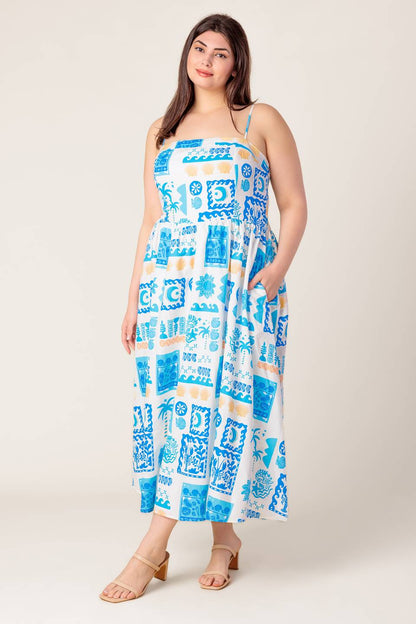 WANDER LUST MIDI DRESS BLUE
